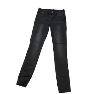 Refuge 0 Skinny Jeans Black Stretch Denim Pants Whiskered Distressed Pan…